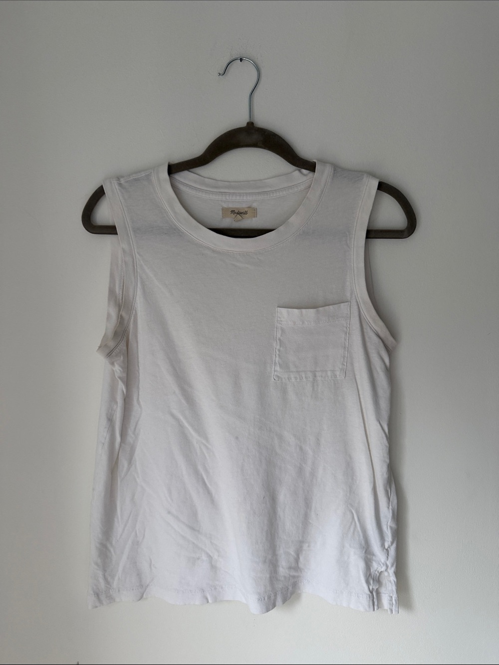 Madewell White Crewneck Tank Top